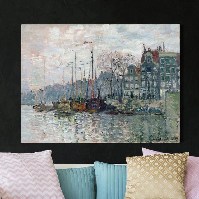 Claude Monet - View of the Prins Hendrikkade and the Kromme Waal in Amsterdam on canvas Longshore Tides Size: 60cm H x 80cm W on Productcaster.