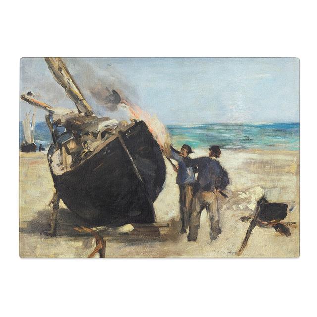 Tarring the Boat by Edouard Manet Chopping Board East Urban Home Size: 20cm W x 28.5cm L on Productcaster.