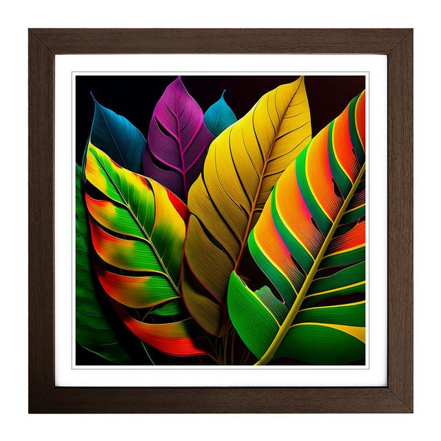 Tropical Leaf Color Field Painting - Print Bay Isle Home Format: Walnut on Productcaster.