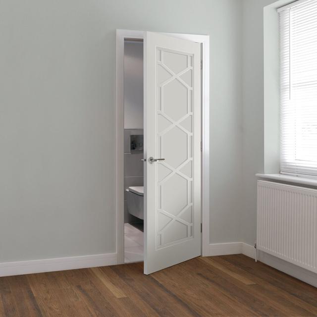 Quartz Manufactured Wood Standard Door White JB Kind Doors Door Size: 198.1 cm H x 83.8 cm W x 3.5 cm D on Productcaster.