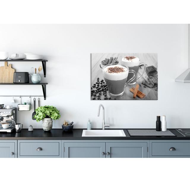 Hot Chocolate And Coffee - No Frame Print on Glass Brayden Studio Size: 70cm H x 100cm W on Productcaster.