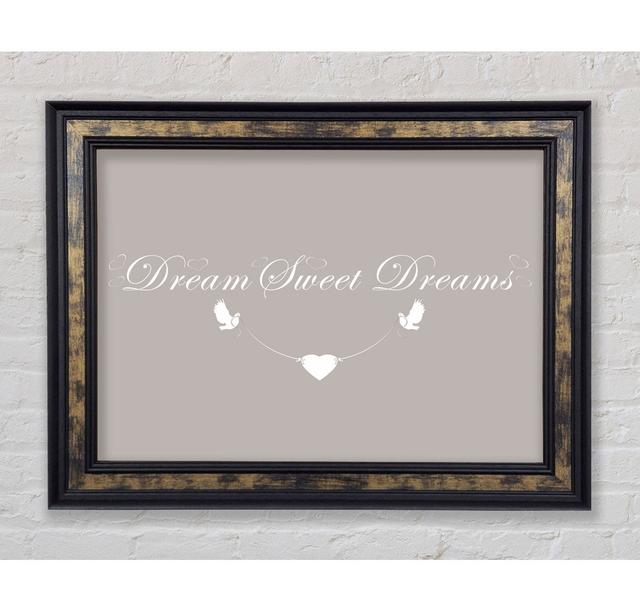 Nursery Quote Dream Sweet Dreams Vivid Pink - Single Picture Frame Art Prints Bright Star Colour: White, Size: 84.1cm H x 118.9cm W on Productcaster.