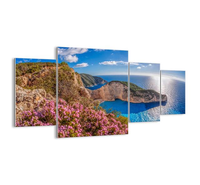 My Great Greek Vacation - 4 Piece Unframed Photograph Print Set on Glass Highland Dunes Size: 90cm H x 160cm W x 1.8cm D on Productcaster.