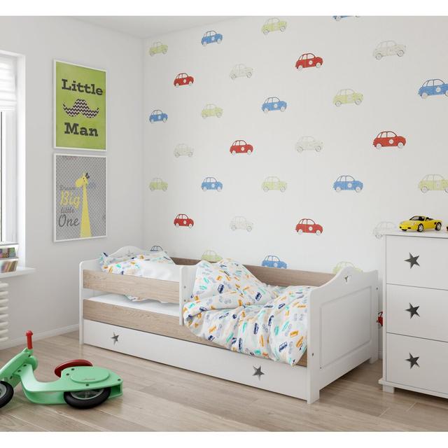 Simpson Convertible Bed and Mattress Harriet Bee Size: 80 x 160 cm, Colour (Bed Frame): Experience, Configuration: With Drawer on Productcaster.