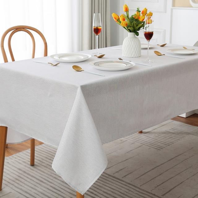 Table Cloth Glitter 70 X 108 Rectangle White 17 Stories Size: 52cm W x 70cm L, Colour: White on Productcaster.