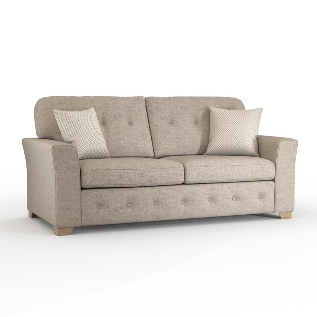 Lisbon 3 Seater Upholstered Sofa Lark Manor Upholstery Colour: Beige on Productcaster.