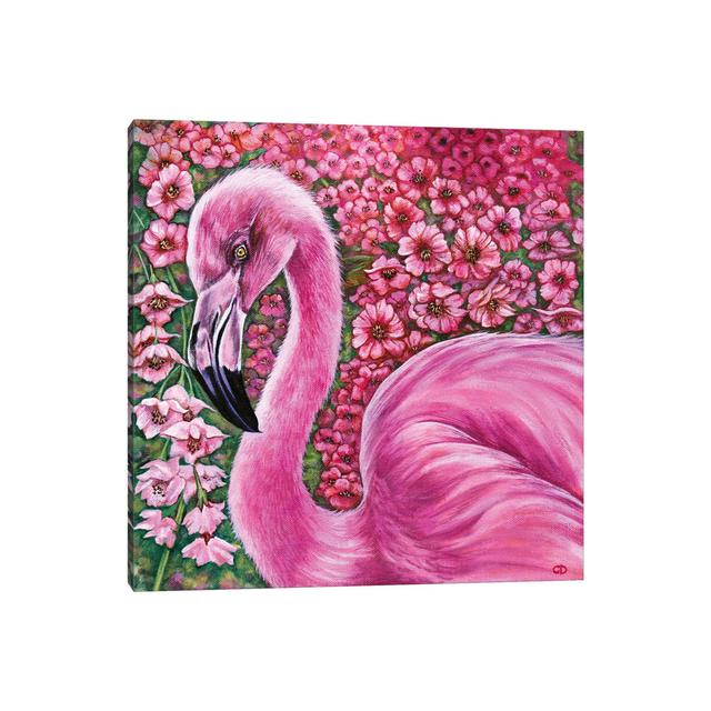 Pink Flamingo by Cyndi Dodes - Wrapped Canvas Gallery-Wrapped Canvas Giclée 17 Stories Size: 45.72cm H x 45.72cm W x 1.9cm D on Productcaster.