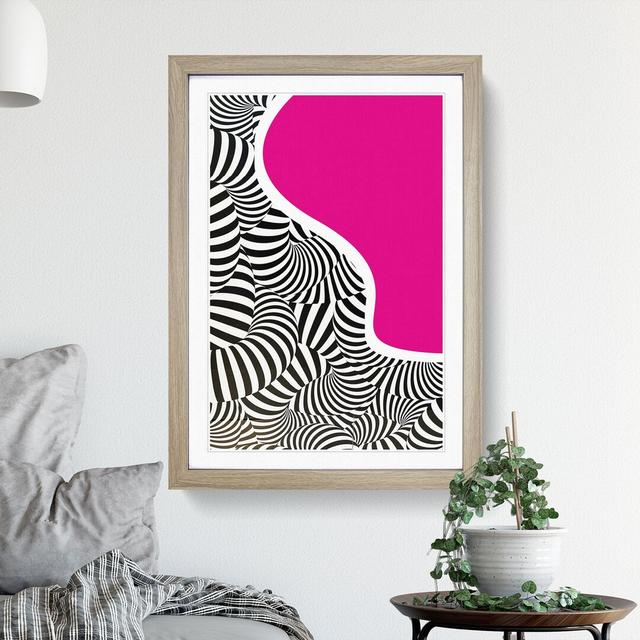 Abstract Zebra Lines No.2 - Picture Frame Graphic Art East Urban Home Size: 48cm H x 36cm W x 2cm D, Frame Option: Oak on Productcaster.