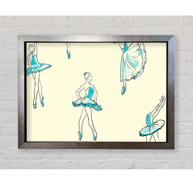 Blue Ballerina 7 Framed Print Canora Grey Size: 59.7cm H x 84.1cm W x 3.4cm D, Format: Bronze Framed Paper on Productcaster.