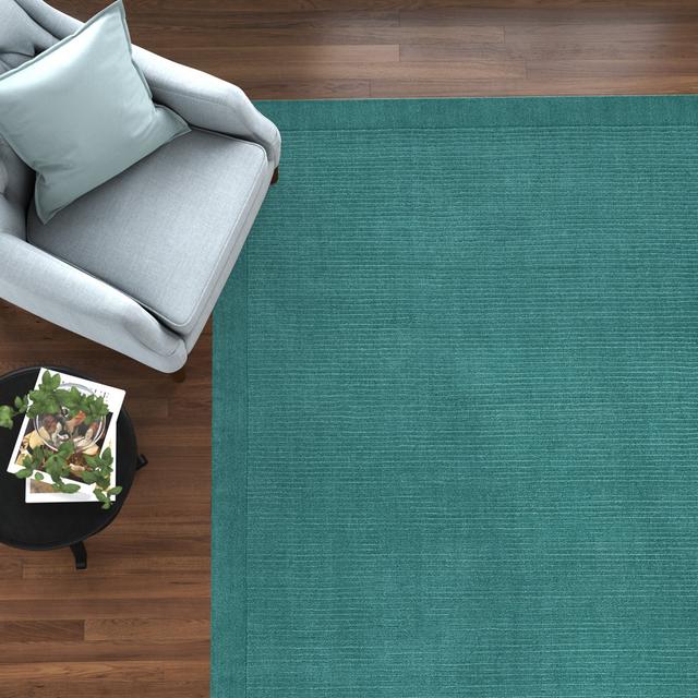 Ned Solid Colour Hand Woven Teal Area Rug Lark Manor Rug Size: Rectangle 160 x 230cm on Productcaster.