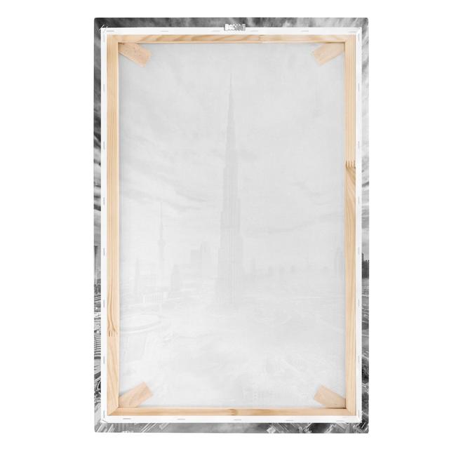 Dubai Super Skyline - Wrapped Canvas Graphic Art Ebern Designs Size: 90cm H x 60cm W, Format: 330g/m² recycled canvas on Productcaster.