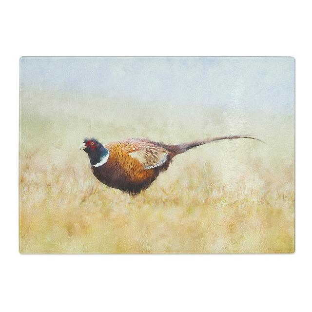 Tempered Glass a Pheasant Bird Painting Chopping Board East Urban Home Size: 28.5 cm x 39 cm on Productcaster.