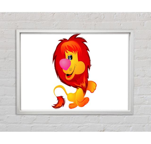 Happy Lion Baby - Single Picture Frame Art Prints on Canvas Bright Star Colour: White, Size: 84.1cm H x 100.7cm W x 3.3cm D on Productcaster.