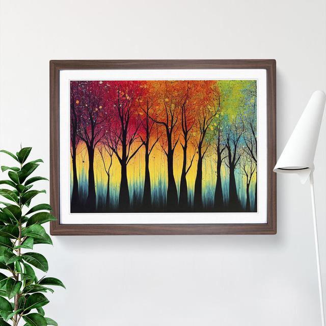 XH1022-8208X Spring Forest Splashed Vol.6 Abstract - Single Picture Frame Print Alpen Home Format: Walnut Framed, Size: 46cm H x 64cm W x 2cm D on Productcaster.