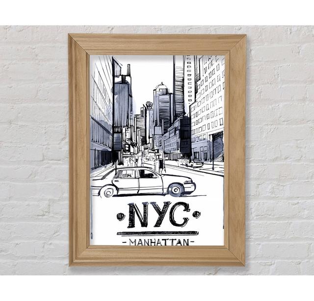 NYC Manhattan - Single Picture Frame Art Prints Bright Star Size: 84.1cm H x 59.7cm W x 8cm D on Productcaster.