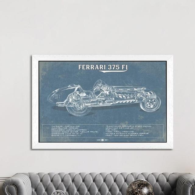 Ferrari 375 F1 by Cutler West - Print on Canvas Williston Forge Format: White Floater Framed, Size: 101.6cm H x 152.4cm W x 3.81cm D on Productcaster.