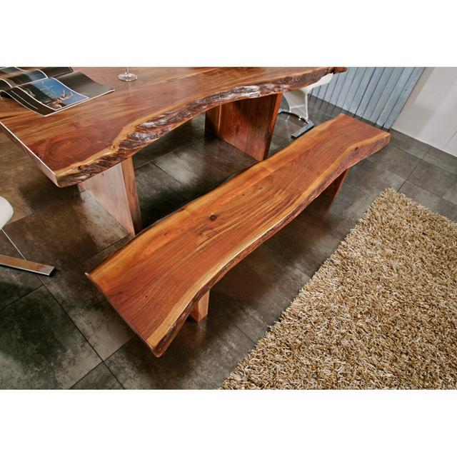 Freeform Wood Bench Massivmoebel24 Size: 45cm H x 195cm W x 77cm D on Productcaster.