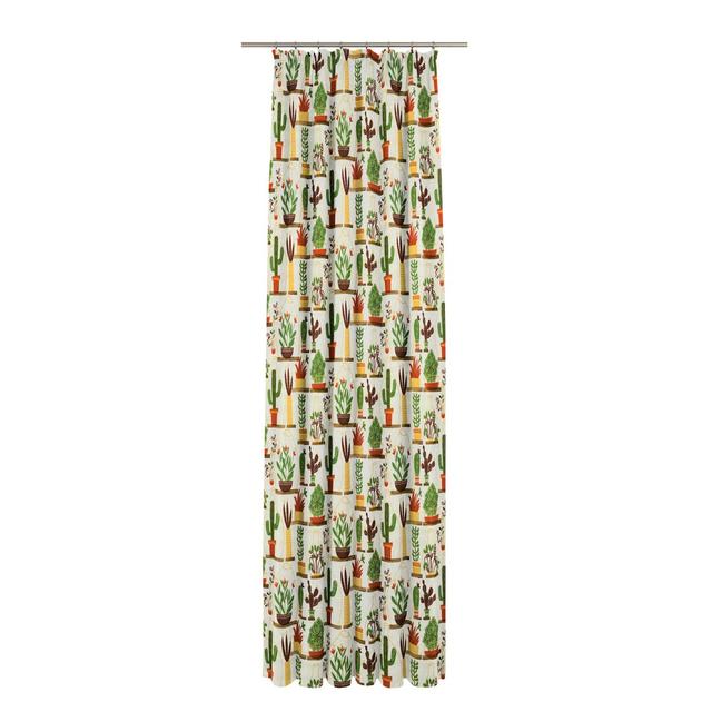 Dames Pencil Pleat Room Darkening Single Curtain 17 Stories Size: 130 W x 245 D cm, Curtain Colour: Cream/Green/Brown on Productcaster.