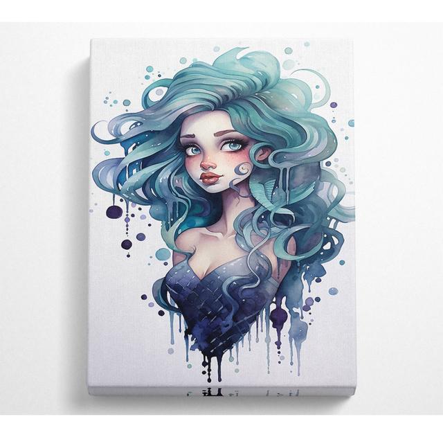 Mermaid Watercolour - Wrapped Canvas Art Prints Bright Star Size: 121.9cm H x 81cm W x 10cm D on Productcaster.