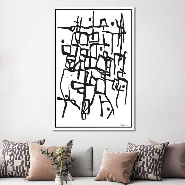 Contemporary Organic Intersecting Lines by Statement Goods - Gallery-Wrapped Canvas Giclée on Canvas Metro Lane Format: White Floater Framed, Size: 15 on Productcaster.