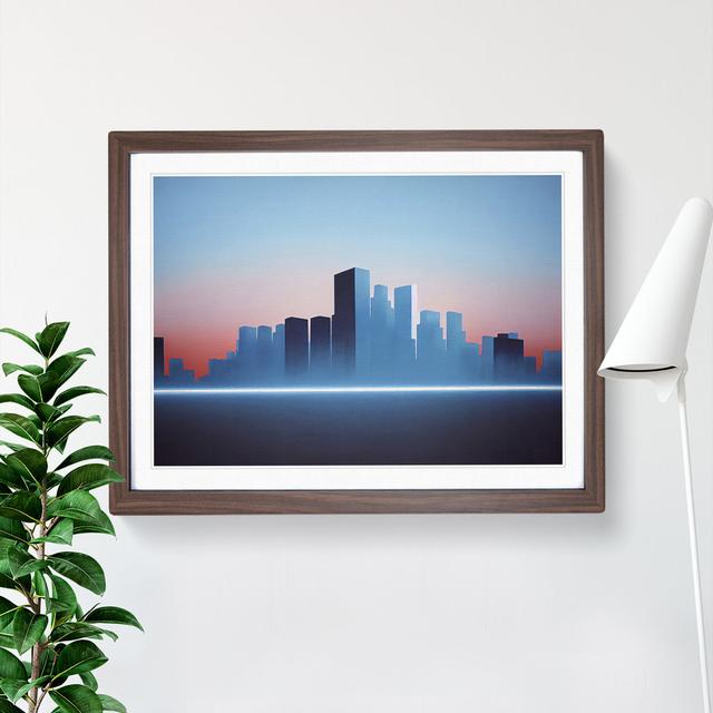 Exquisite City Skyline Architecture - Single Picture Frame Painting 17 Stories Frame Colour: Walnut, Size: 34cm H x 46cm W x 2cm D on Productcaster.