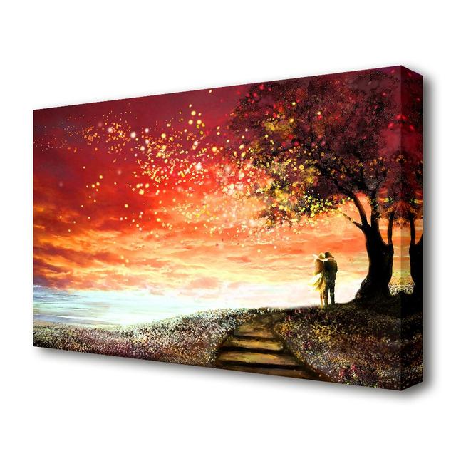 Romantic Star Sparkle Modern - Wrapped Canvas Painting Print East Urban Home Size: 101.6 cm H x 142.2 cm W on Productcaster.