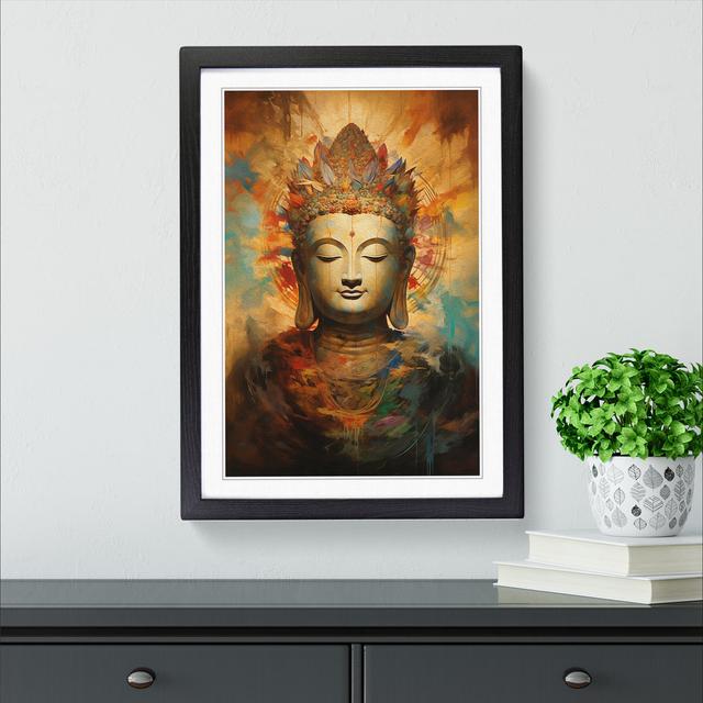 Buddha Modern - Single Picture Frame Print on Wood Latitude Vive Size: 46cm H x 34cm W x 2cm D, Format: Black Framed on Productcaster.