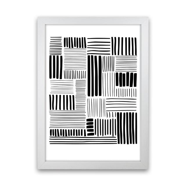 Lines No 2 - Picture Frame Graphic Art Print on Paper 17 Stories Frame Option: White Framed, Size: 46cm H x 34cm W x 3cm D on Productcaster.