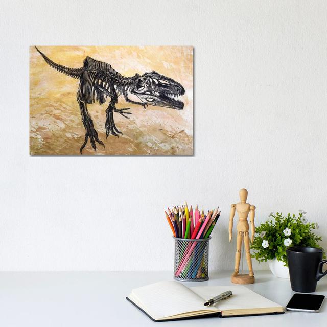 Giganotosaurus Dinosaur Skeleton by Harm Plat - Wrapped Canvas Art Prints Happy Larry Size: 20.32cm H x 30.48cm W on Productcaster.