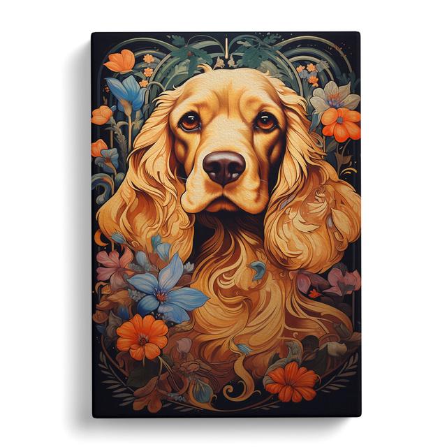 Cocker Spaniel Art Nouveau - Art Prints Marlow Home Co. Size: 60cm H x 40cm W x 3cm D on Productcaster.