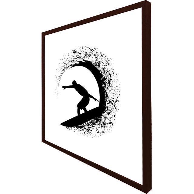 Asmar Surfer Silhouette - Print House of Hampton Format: Brown Framed, Size: 61cm H x 61cm W x 4cm D on Productcaster.