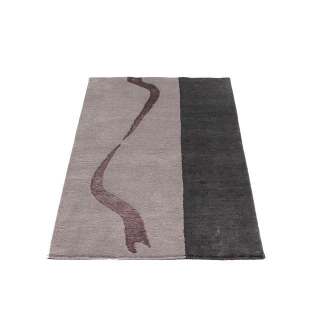 One-of-a-Kind Applin Hand-Knotted 60cm x 120cm Wool Area Rug in Black/Grey/Brown Gracie Oaks on Productcaster.