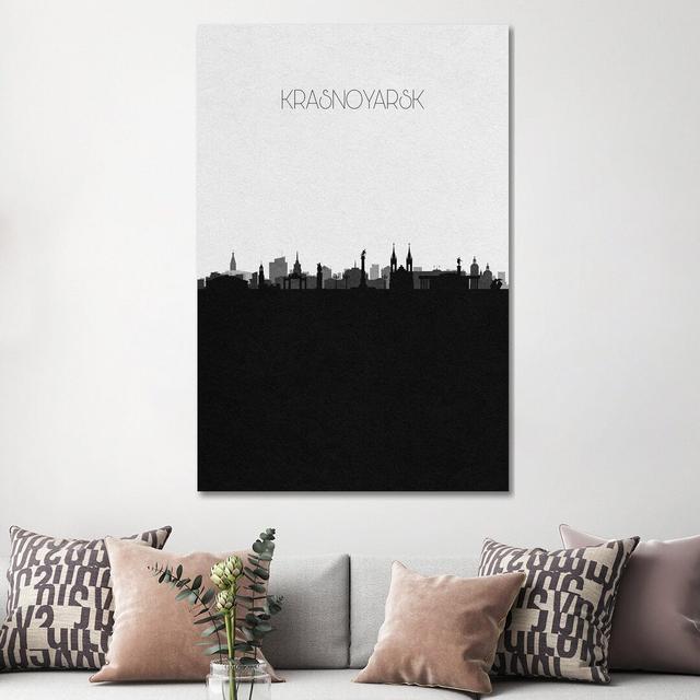 Krasnoyarsk, Russia City Skyline by Ayse Deniz Akerman - Graphic Art on Canvas iCanvas Format: Wrapped Canvas, Size: 66.04cm H x 45.72cm W x 3.81cm D on Productcaster.