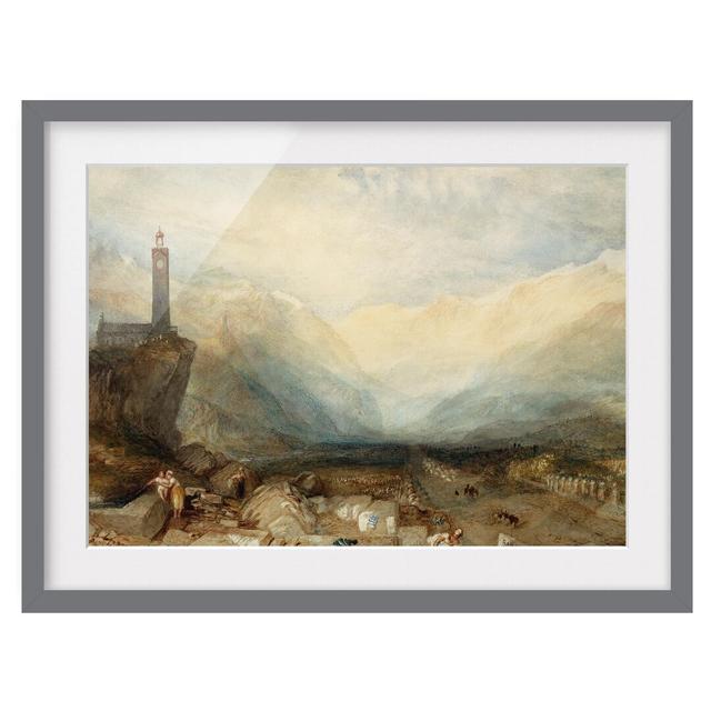 'The Splügen Pass' by William Turner - Picture Frame Art Print on Paper East Urban Home Frame Options: Matt grey, Size: 50cm H x 70cm W on Productcaster.