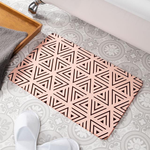 Geometric Triangle Rectangle Bath Mat East Urban Home Colour: Pink on Productcaster.