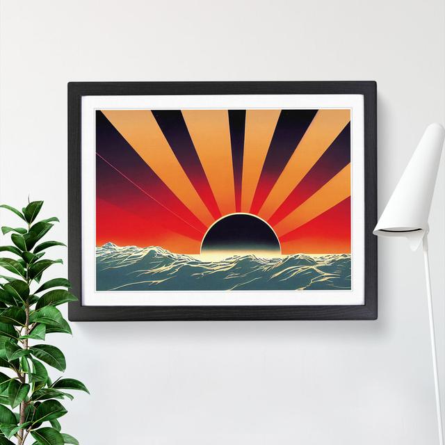 Mesmerising Seascape At Sunset Abstract - Single Picture Frame Print 17 Stories Size: 25cm H x 34cm W x 2cm D, Frame Colour: Black Framed on Productcaster.