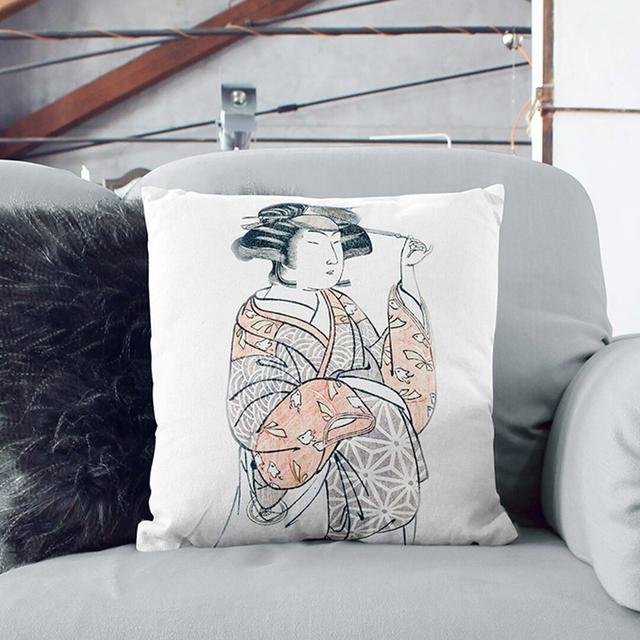 Iwai Hanshiro IV by Katsukawa Shunsho Cushion with Filling East Urban Home Backing Colour: Stone, Size: 40cm H x 40cm W x 15cm D on Productcaster.