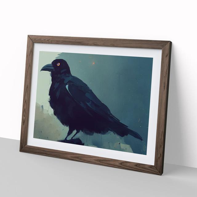 Unforgettable Crow Bird - Picture Frame Graphic Art Alpen Home Size: 34cm H x 46cm W x 2cm D, Frame Colour: Walnut on Productcaster.