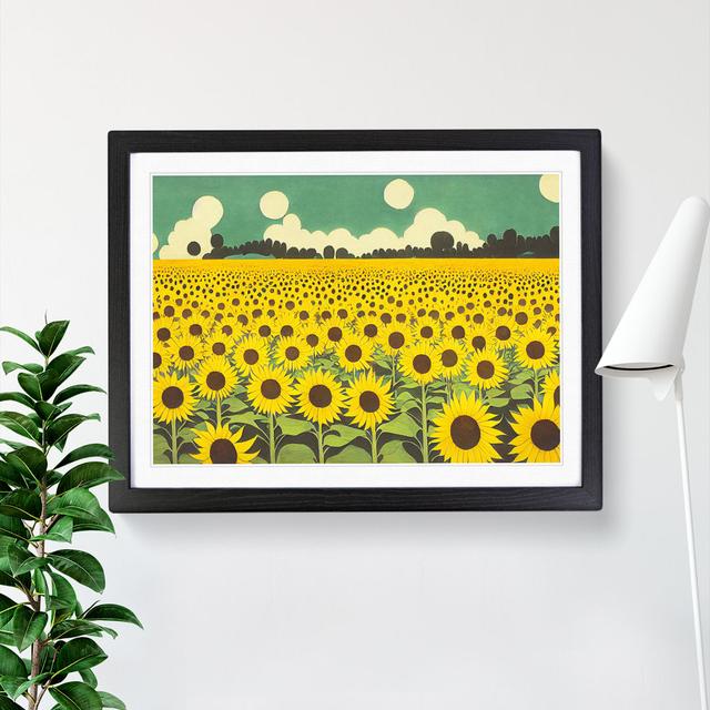 Magnificent Sunflower Field - Picture Frame Graphic Art Brambly Cottage Frame Colour: Black, Size: 46cm H x 64cm W x 2cm D on Productcaster.