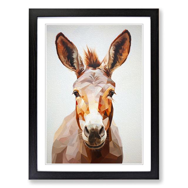 Donkey Geometric - Single Picture Frame Art Prints on Wood Brambly Cottage Size: 34cm H x 25cm W x 2cm D, Format: Black on Productcaster.