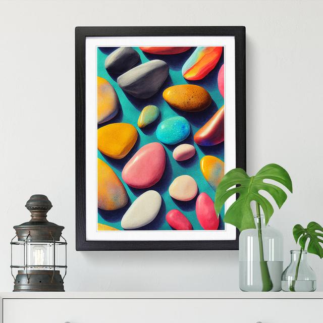 Colourful Pebbles Vol.2 - Single Picture Frame Graphic Art Marlow Home Co. Size: 64cm H x 46cm W, Format: Beige Framed on Productcaster.