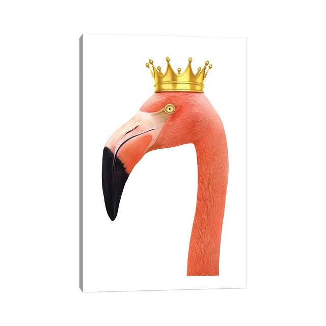 King Flamingo by Valeriya Korenkova - Wrapped Canvas Typography Maturi Size: 152.4cm H x 101.6cm W x 3.81cm D on Productcaster.