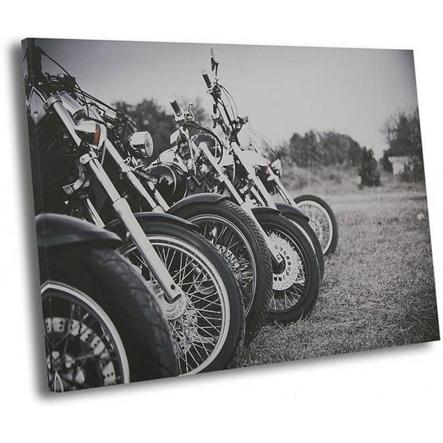 Motorcycles Wrapped Canvas Painting Print Latitude Run Size: 80cm H x 120cm W on Productcaster.