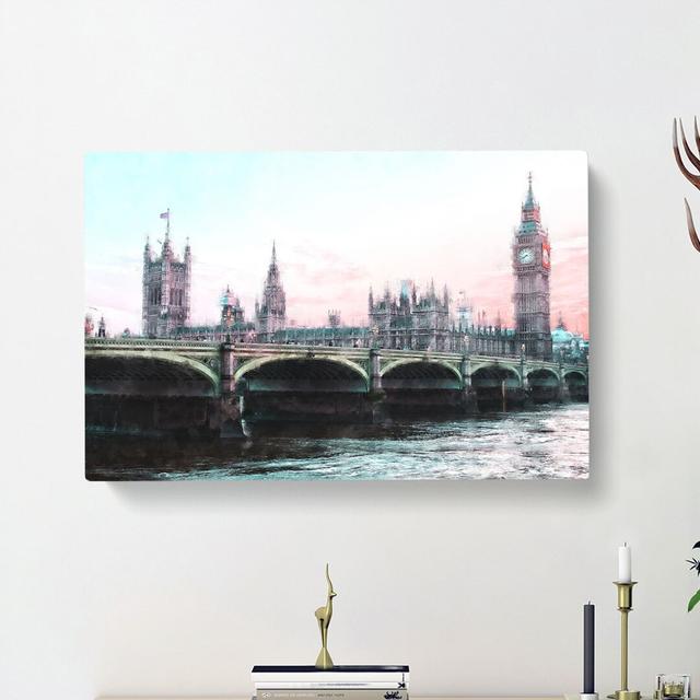 Houses of Parliament and Big Ben - Wrapped Canvas Painting Print East Urban Home Size: 50cm H x 76cm W x 3cm D on Productcaster.