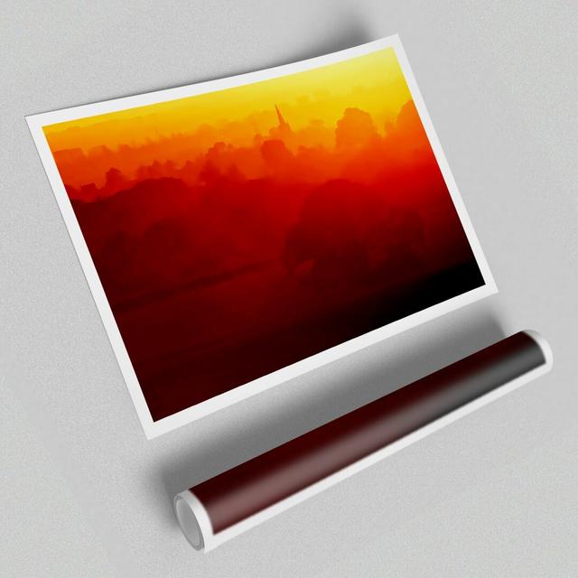 Orange Morning Countryside - Unframed Graphic Art Print on Paper East Urban Home Size: 42 cm H x 59.4 cm W on Productcaster.