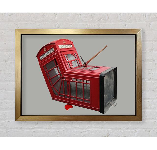 Telephone Box Dismaland Framed Print Brayden Studio Size: 42cm H x 59.7cm W x 3.4cm D, Format: Black Framed Paper on Productcaster.