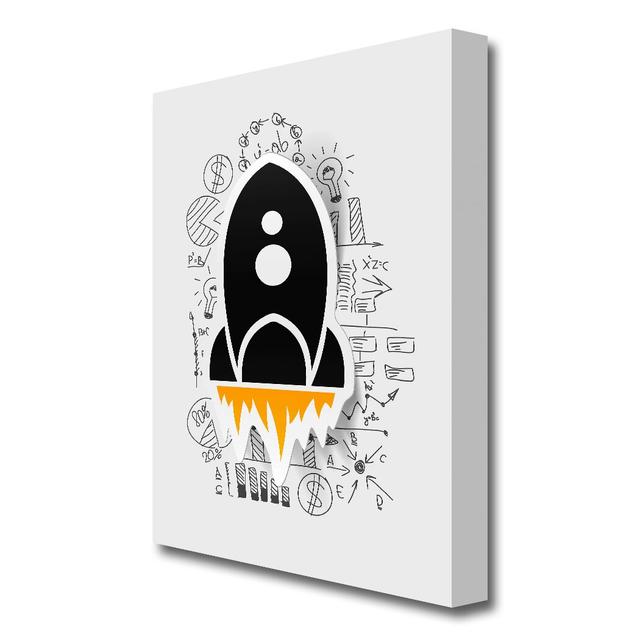 Rocket Blast 1 - Wrapped Canvas Graphic Art Print on Canvas East Urban Home Size: 101.6 cm H x 66 cm W on Productcaster.