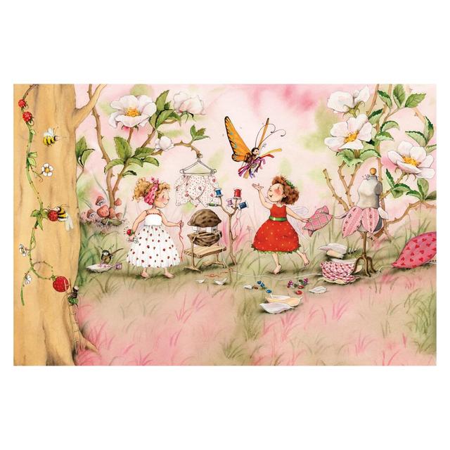 Evie the Strawberry Fairy - Tailor's Room 2.25m x 3.36m Textured Matte Peel & Stick Wall Mural East Urban Home Size: 225cm L x 336cm W on Productcaster.