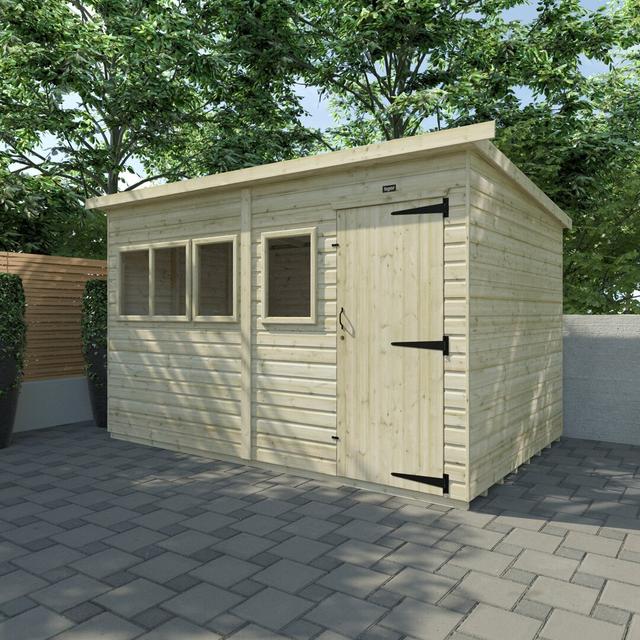 Tiger 12 Ft. W x 8 Ft. D Shiplap Pent Wooden Shed Tiger Sheds on Productcaster.