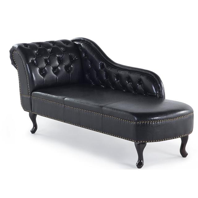 Recamiere Channahon ClassicLiving Polsterfarbe: Schwarz glänzend on Productcaster.